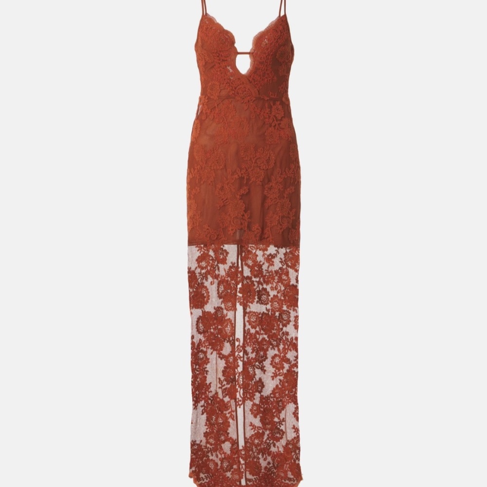 Brand new self portrait brown lace dress size 4